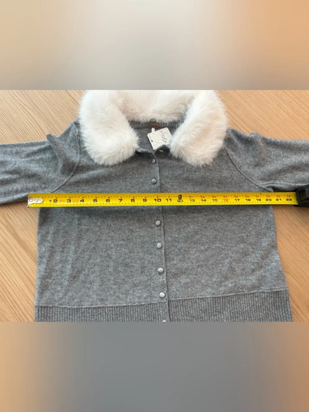 NWT Free People Nocturnal Faux Fur Collar Cardi! Size L